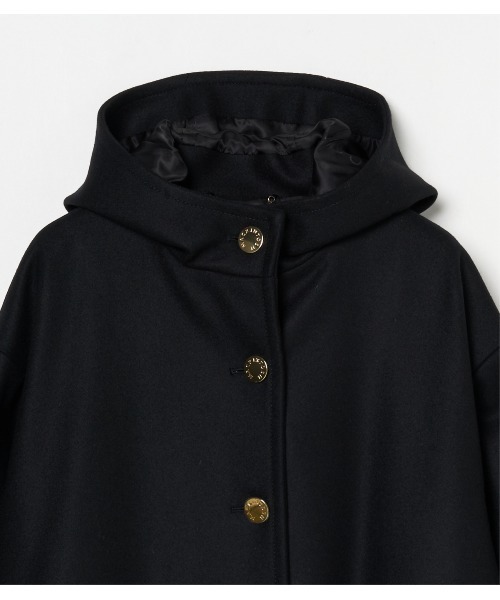 Mackintosh(マッキントッシュ)の「HUMBIE HOOD LONG SL MB(ステンカラーコート・レディース・ネイビー/ブラック・4/6)」の4枚目の写真