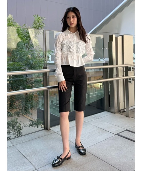 THROW by SLY（スローバイスライ）の「THROW STRETCH CAPRI PT ストレッチ カプリ パンツ（スラックス・レディース・ベージュ/ブラック・1/2）」の15枚目の写真