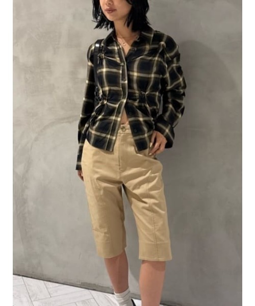 THROW by SLY（スローバイスライ）の「THROW STRETCH CAPRI PT ストレッチ カプリ パンツ（スラックス・レディース・ベージュ/ブラック・1/2）」の21枚目の写真