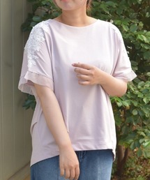 axes femme | 接触冷感モチーフレースプルオーバー(Tシャツ/カットソー)
