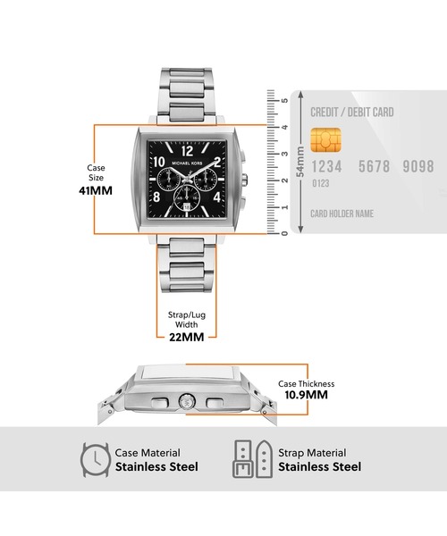 MICHAEL KORS(マイケルコース)の「マイケル・コース 腕時計 メンズ アナログ ステンレス MK9230(アナログ腕時計・メンズ・シルバー・FREE)」の5枚目の写真