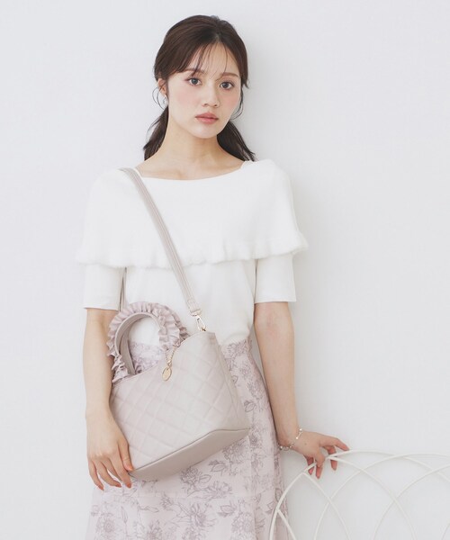 2WAY】持ち手フリルキルティングトートバッグ（トートバッグ）｜index