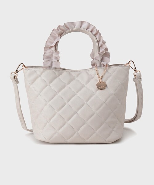 2WAY】持ち手フリルキルティングトートバッグ（トートバッグ）｜index