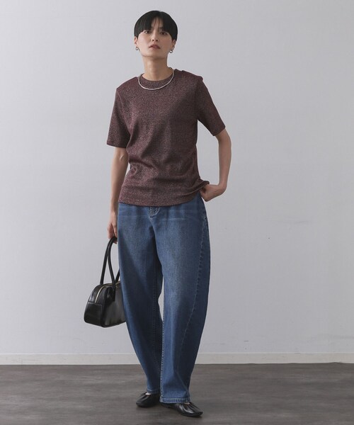 OPAQUE.CLIP(オペークドットクリップ)の「ラメリブカットソー【洗濯機洗い可】(Tシャツ/カットソー・レディース・ブラウン系その他5/グレー系4/ブラック系5・00)」の13枚目の写真