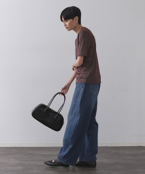 OPAQUE.CLIP(オペークドットクリップ)の「ラメリブカットソー【洗濯機洗い可】(Tシャツ/カットソー・レディース・ブラウン系その他5/グレー系4/ブラック系5・00)」の14枚目の写真
