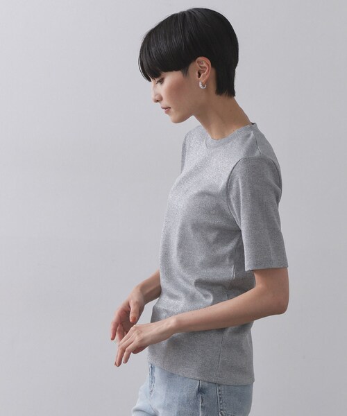OPAQUE.CLIP(オペークドットクリップ)の「ラメリブカットソー【洗濯機洗い可】(Tシャツ/カットソー・レディース・ブラウン系その他5/グレー系4/ブラック系5・00)」の17枚目の写真