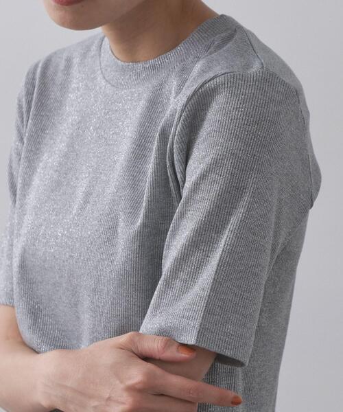 OPAQUE.CLIP(オペークドットクリップ)の「ラメリブカットソー【洗濯機洗い可】(Tシャツ/カットソー・レディース・ブラウン系その他5/グレー系4/ブラック系5・00)」の20枚目の写真