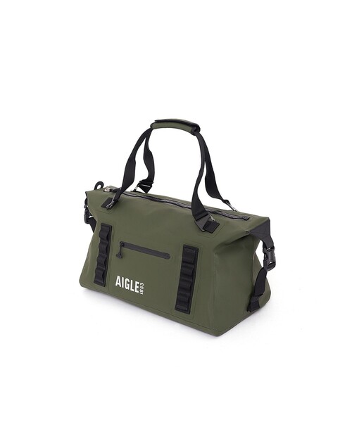 AIGLE（エーグル）の「防水 トラベルドライ ダッフルバッグ 35L（ボストンバッグ・レディース・ブラック/モスグリーン・FREE）」の4枚目の写真
