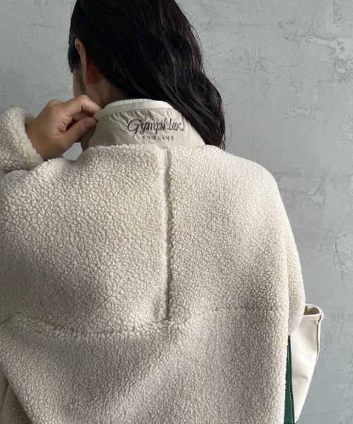 GYMPHLEX（ジムフレックス）の「[GYMPHLEX/ジムフレックス] COZY LIGHT ボアフリースブルゾン（ブルゾン・レディース・オフホワイト/チャコールグレー/ベージュ・14）」の15枚目の写真