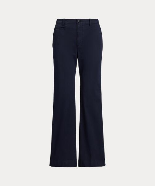 LAUREN RALPH LAUREN(ローレン ラルフ ローレン)の「ストレッチ コットン チノ フレア パンツ(チノパンツ・レディース・ネイビー系1・2/0/4/6/00)」の2枚目の写真