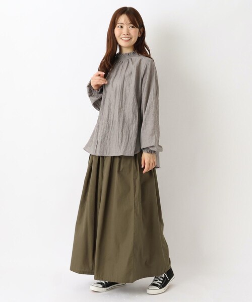 one'sterrace（ワンズテラス）の「ポプリン タックワイドパンツ（その他パンツ・レディース・ブラック系8/カーキ系5・02）」の11枚目の写真