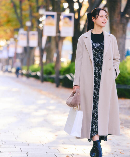 青島心さん着用】ベルテッドレディーコート / 1215252001（ステン