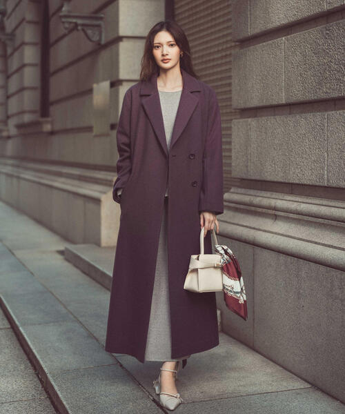 美品✨ HOBBS ロンドン 上質ウール ベルテッドコート ボルドー UK10 美品✨ HOBBS ロンドン 上質ウール ベルテッドコート ボルドー UK10