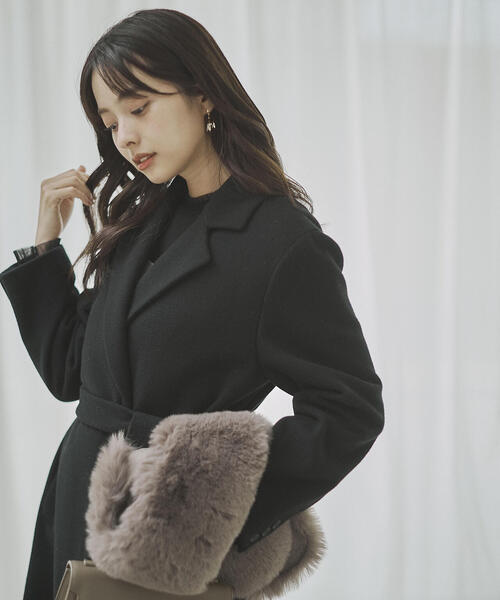 青島心さん着用】ベルテッドレディーコート / 1215252001（ステン