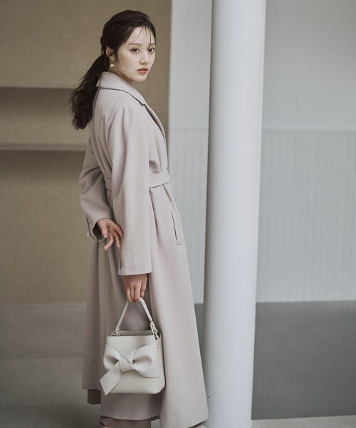 青島心さん着用】ベルテッドレディーコート / 1215252001（ステン