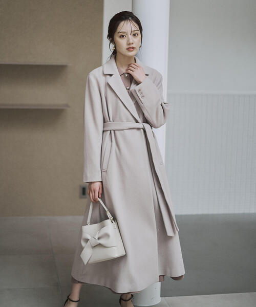 PROPORTION BODY DRESSING（プロポーションボディドレッシング）の「【青島心さん着用】ベルテッドレディーコート / 1215252001（ステンカラーコート・レディース・ボルドー/ベージュ/ブラック・MEDIUM/P/S/SMALL）」の5枚目の写真