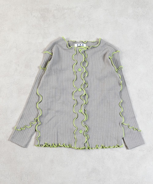 MARKEY'S(マーキーズ)の「メローリブカーディガン(カーディガン/ボレロ・キッズ・カーキ/ブラック/グレー/オレンジ・100/150/120/110/90/140/130)」の3枚目の写真