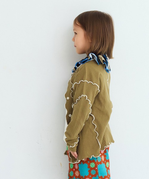 MARKEY'S(マーキーズ)の「メローリブカーディガン(カーディガン/ボレロ・キッズ・カーキ/ブラック/グレー/オレンジ・100/150/120/110/90/140/130)」の8枚目の写真