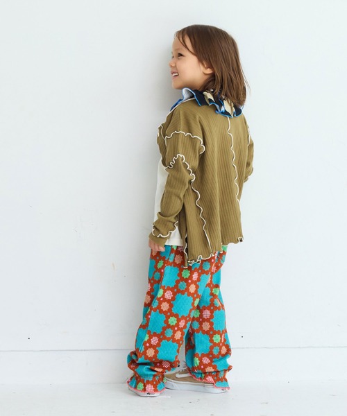 MARKEY'S(マーキーズ)の「メローリブカーディガン(カーディガン/ボレロ・キッズ・カーキ/ブラック/グレー/オレンジ・100/150/120/110/90/140/130)」の12枚目の写真