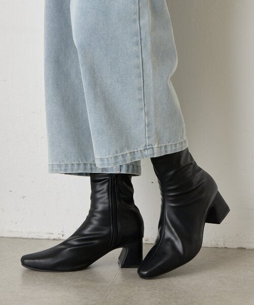 Jena espace merveilleux（ジェナ　エスパスメルヴェイユ）の「ストレッチショートブーツ（ブーツ・レディース・ブラック/ブラウン・MEDIUM/LARGE）」の3枚目の写真