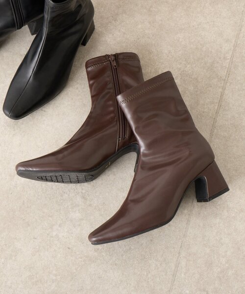 Jena espace merveilleux（ジェナ　エスパスメルヴェイユ）の「ストレッチショートブーツ（ブーツ・レディース・ブラック/ブラウン・MEDIUM/LARGE）」の7枚目の写真