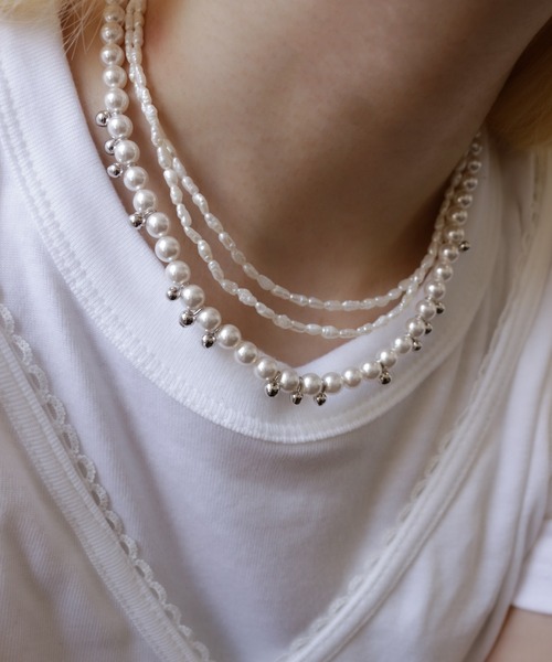 silver925】 DripPearl Necklace / ドリップパールネックレス 