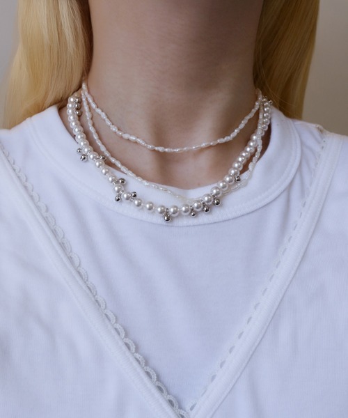 silver925】 DripPearl Necklace / ドリップパールネックレス 