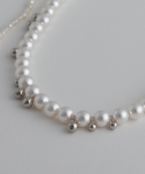 silver925】 DripPearl Necklace / ドリップパールネックレス 