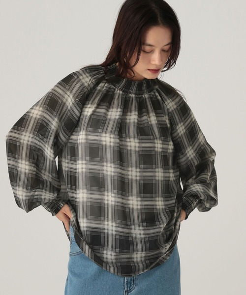 ハイネック柄ブラウス/605968（シャツ/ブラウス）｜Elura（エルーラ