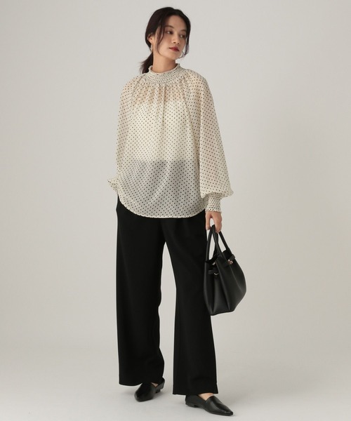 ハイネック柄ブラウス/605968（シャツ/ブラウス）｜Elura（エルーラ