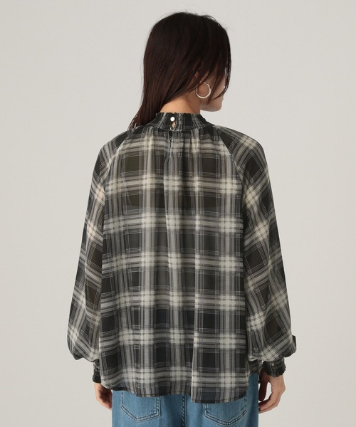 ハイネック柄ブラウス/605968（シャツ/ブラウス）｜Elura（エルーラ