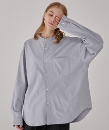 EMMA CLOTHES | 〈撥水 / UVカット〉スラブ天竺 ストレッチバンドカラー長袖シャツ(シャツ/ブラウス)