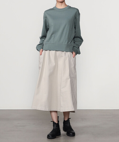 handvaerk(ハンドバーク)の「handvaerk | コットン クルーネック長袖Tシャツ WOMEN(スウェット・レディース・ブラック系その他/ブルー系その他/アイボリー/ブラウン系その他・S)」の10枚目の写真