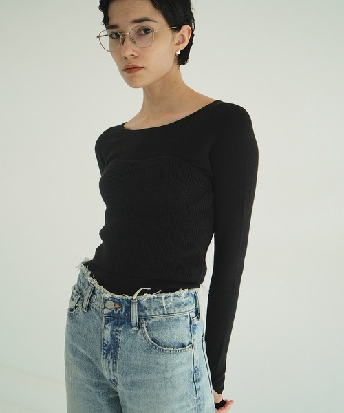 BUSTIER SET KNIT TOPS（ニット/セーター）｜CLANE（クラネ）の