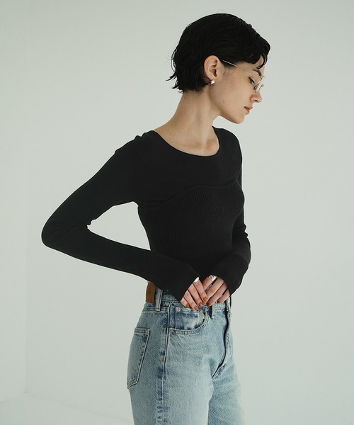 BUSTIER SET KNIT TOPS（ニット/セーター）｜CLANE（クラネ）の