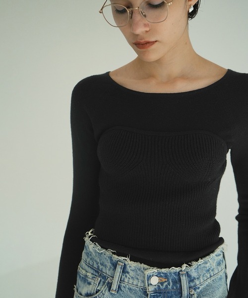 BUSTIER SET KNIT TOPS（ニット/セーター）｜CLANE（クラネ）の