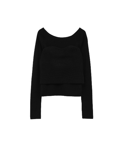 トップス CLANE BUSTIER SET KNIT TOPS PLUS ファッション CLANE BUSTIER SET KNIT TOPS