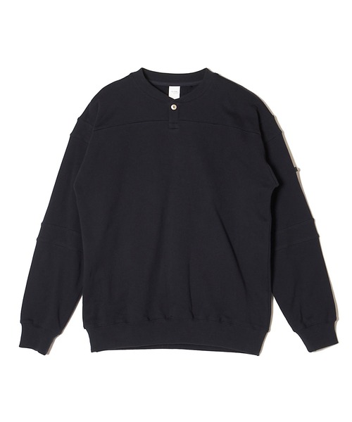 CRIMIE（クライミー）の「FOOTBALL RIB HENRY NECK SWEAT（スウェット・メンズ・ブラック/ネイビー・M/L/XL/XXL）」の2枚目の写真
