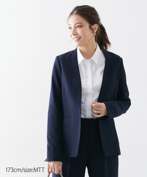 slattgir（スラットジール）の「高身長　長袖形態安定シャツ　（トールサイズ）（シャツ/ブラウス・レディース・オフホワイト・TM/TL/TLL/T3L/T4L/T5L）」の8枚目の写真