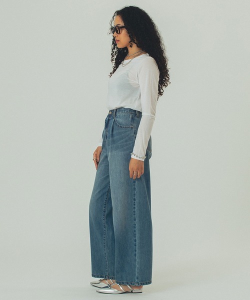 ROSE BUD（ローズバッド）の「SHEER  L/S TOP（Tシャツ/カットソー・レディース・ホワイト/ピンク/ブラック・ONE SIZE）」の8枚目の写真