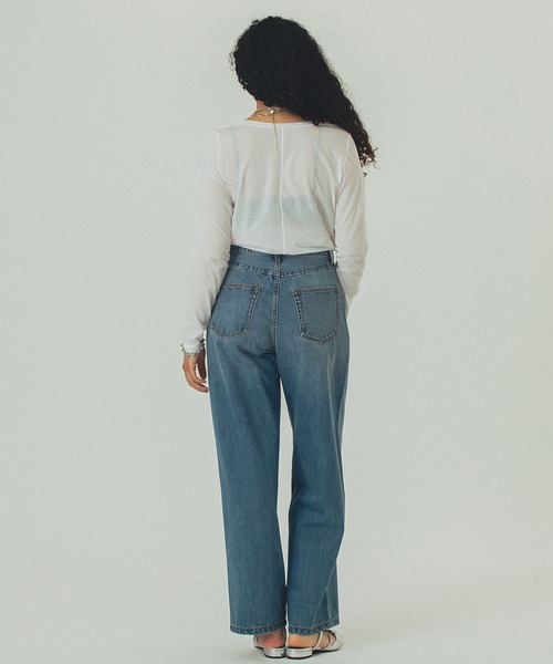 ROSE BUD（ローズバッド）の「SHEER  L/S TOP（Tシャツ/カットソー・レディース・ホワイト/ピンク/ブラック・ONE SIZE）」の12枚目の写真