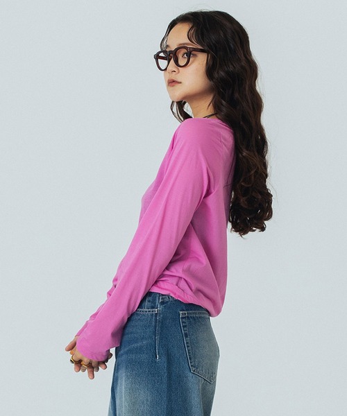 ROSE BUD（ローズバッド）の「SHEER  L/S TOP（Tシャツ/カットソー・レディース・ホワイト/ピンク/ブラック・ONE SIZE）」の20枚目の写真