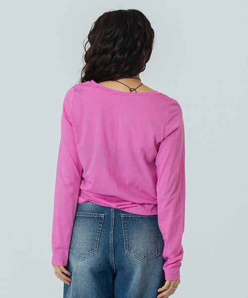 ROSE BUD（ローズバッド）の「SHEER  L/S TOP（Tシャツ/カットソー・レディース・ホワイト/ピンク/ブラック・ONE SIZE）」の21枚目の写真