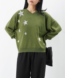 LC/LLL 星Vネックニット