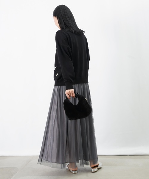 LUCA/LADY LUCK LUCA（ルカ/レディラックルカ）の「LC/LLL 星Vネックニット（ニット/セーター・レディース・グリーン/ベージュ/ブラック・FREE）」の7枚目の写真