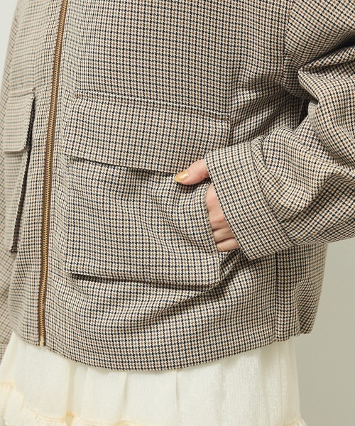 Green Parks(グリーンパークス)の「2WAYジップアップジャケット(ブルゾン・レディース・カーキ/チェック・FREE)」の17枚目の写真