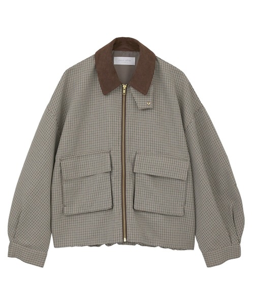 Green Parks(グリーンパークス)の「2WAYジップアップジャケット(ブルゾン・レディース・カーキ/チェック・FREE)」の21枚目の写真