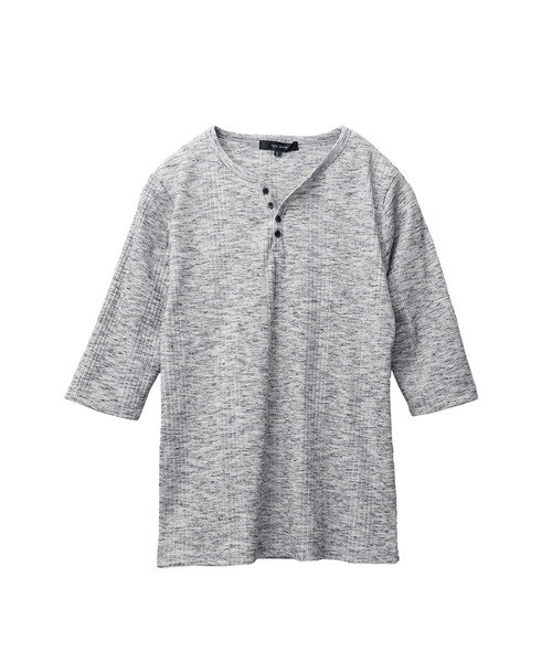 JOKER(ジョーカー)の「テレコヘンリーネック7分袖Tシャツ メンズ 七分袖 カットソー キーネック シャツ 春服 冬服(Tシャツ/カットソー・メンズ・ホワイト/ブラック/スミクロ・XL/L/M)」の9枚目の写真