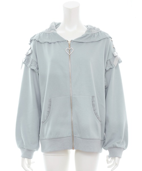 Secret Honey（シークレットハニー）の「レースZIPパーカー（パーカー・レディース・オフホワイト/グレー/ブラック・FREE）」の5枚目の写真