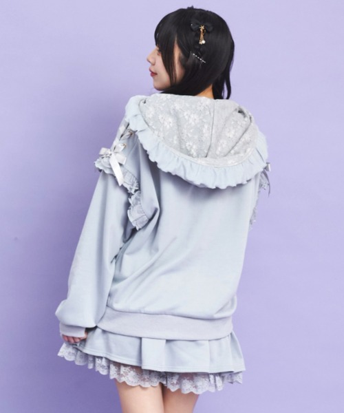 Secret Honey（シークレットハニー）の「レースZIPパーカー（パーカー・レディース・オフホワイト/グレー/ブラック・FREE）」の13枚目の写真